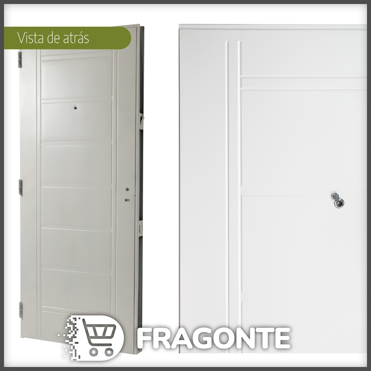 Puerta BLANCA 2610 DERECHA Inyectada 80 x 200 Barral Rectangular de 75 Cm - Imagen 2
