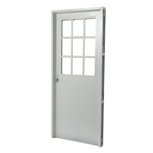 Puerta BLANCA 3030 DERECHA Media Reja 70x200 LISA Postigo de Abrir