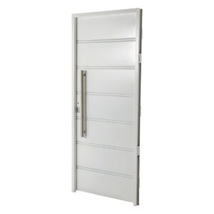 Puerta BLANCA 6410 DERECHA Ciega Chapa Simple barral REDONDO 75 cm