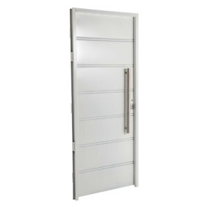 Puerta BLANCA 6410 IZQUIERDA Ciega Chapa Simple barral REDONDO 75 cm