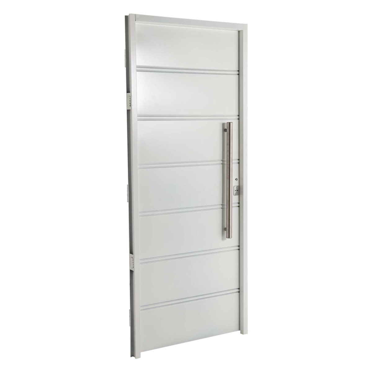 Puerta BLANCA 6410 IZQUIERDA Ciega Chapa Simple barral REDONDO 75 cm