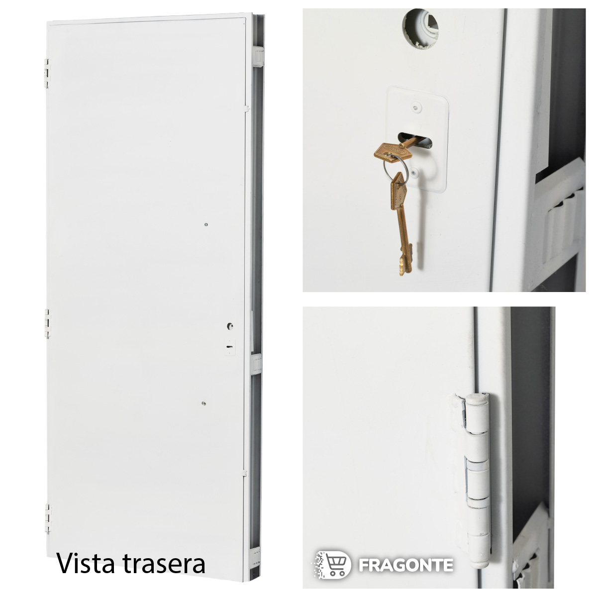 Puerta BLANCA 9310 DERECHA CHAPA 18 70 X 2 Ciega Barral de 40 cm - Imagen 2