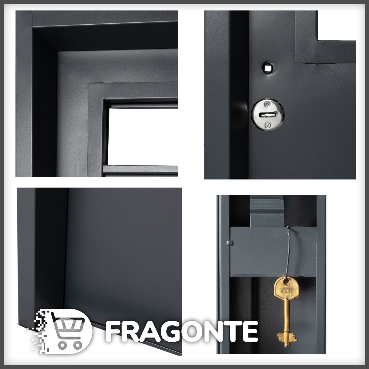 Puerta GRIS 3030 DERECHA Media Reja 70X200 LISA Postigo de Abrir - Imagen 3