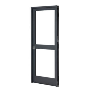 Puerta GRIS 1 FAJA CENTRAL vidriada 90 x 200 DERECHA