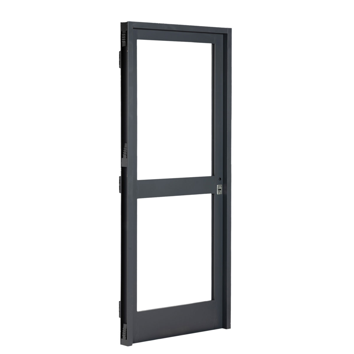 Puerta GRIS 1 FAJA CENTRAL vidriada 80 x 200 IZQUIERDA