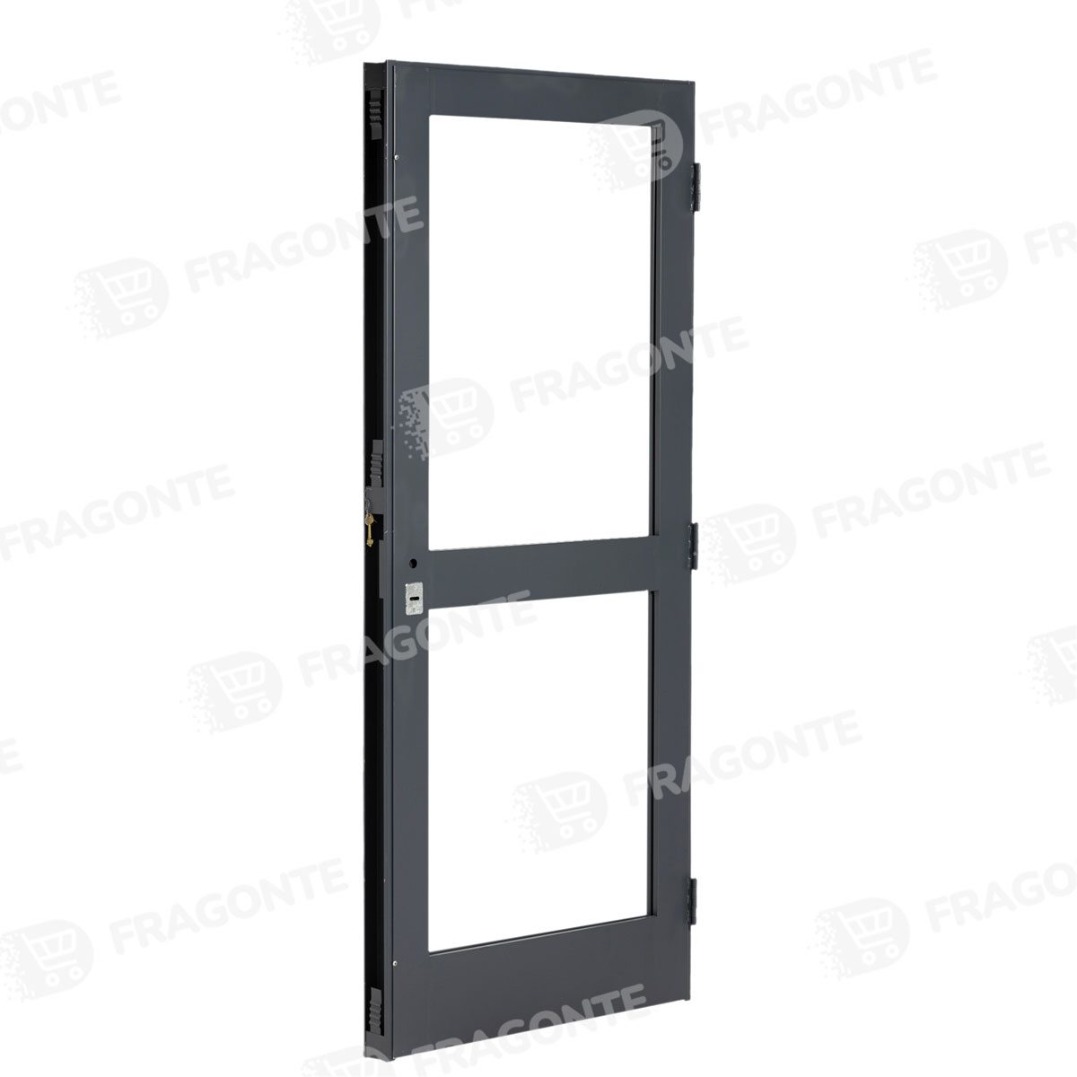 Puerta GRIS 1 FAJA CENTRAL vidriada 80 x 200 IZQUIERDA - Imagen 2