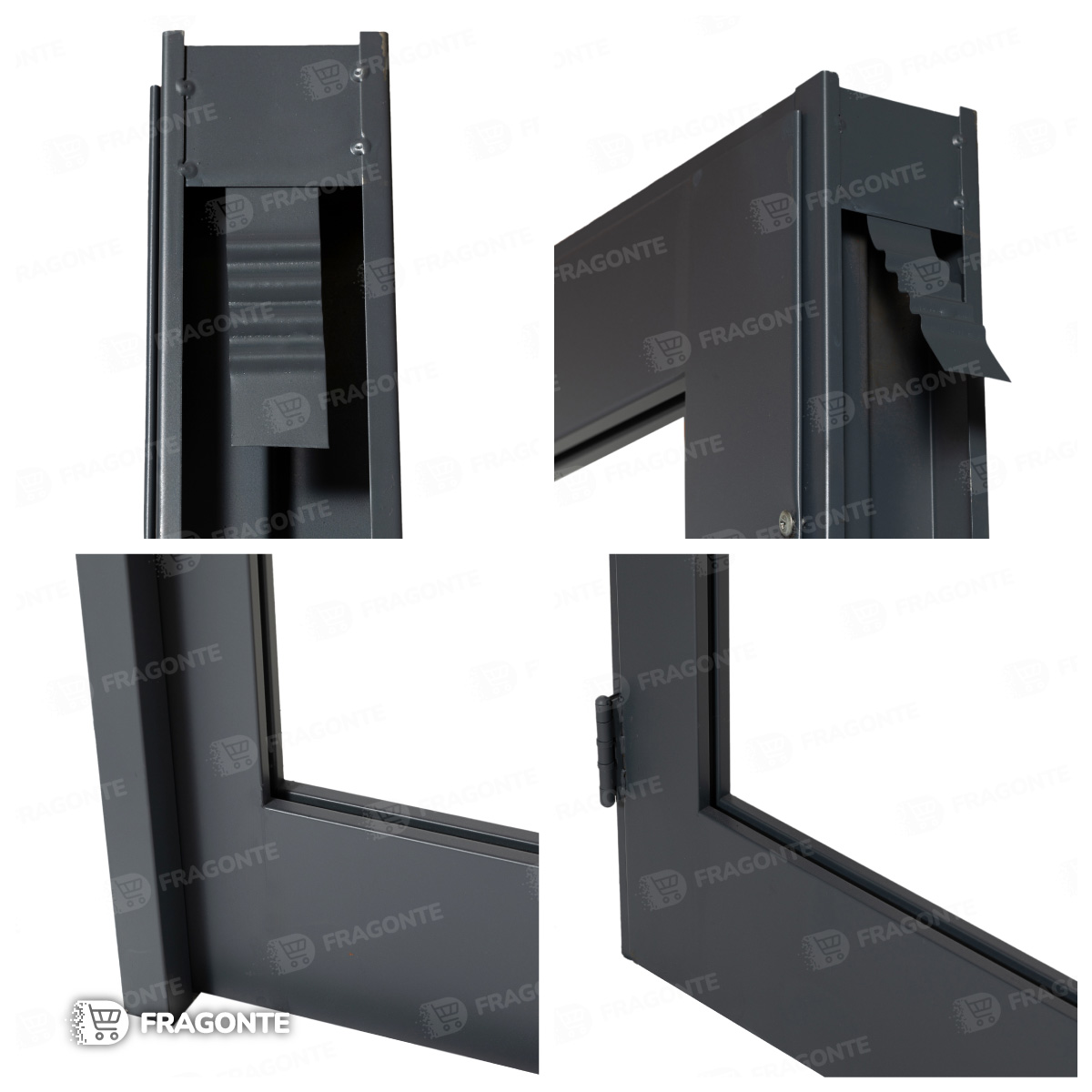 Puerta GRIS 1 FAJA CENTRAL vidriada 80 x 200 IZQUIERDA - Imagen 3
