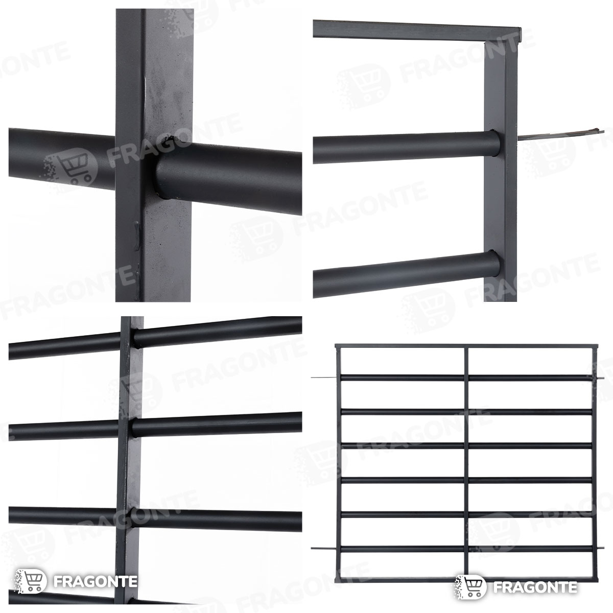 Reja GRIS Pesada 120x110 Horizontal - Reja Para Ventana De Seguridad De 120x110 Cm - Imagen 2