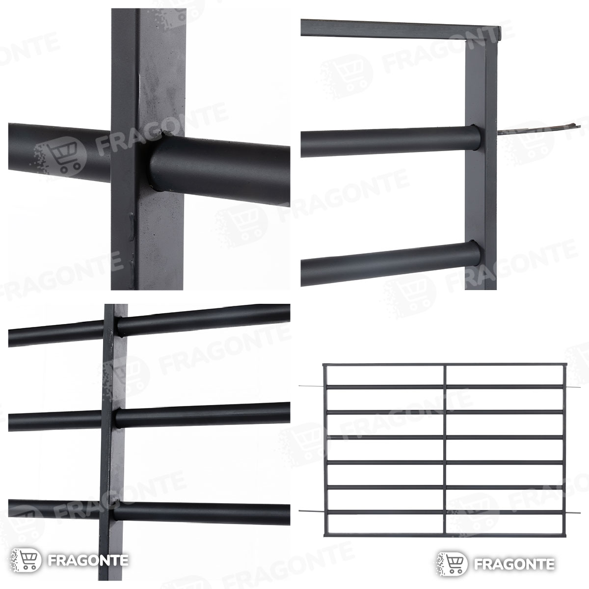 Reja GRIS Pesada 150x110 Horizontal - Reja Horizontal De Seguridad Para Ventanas 150 X 110 - Imagen 2
