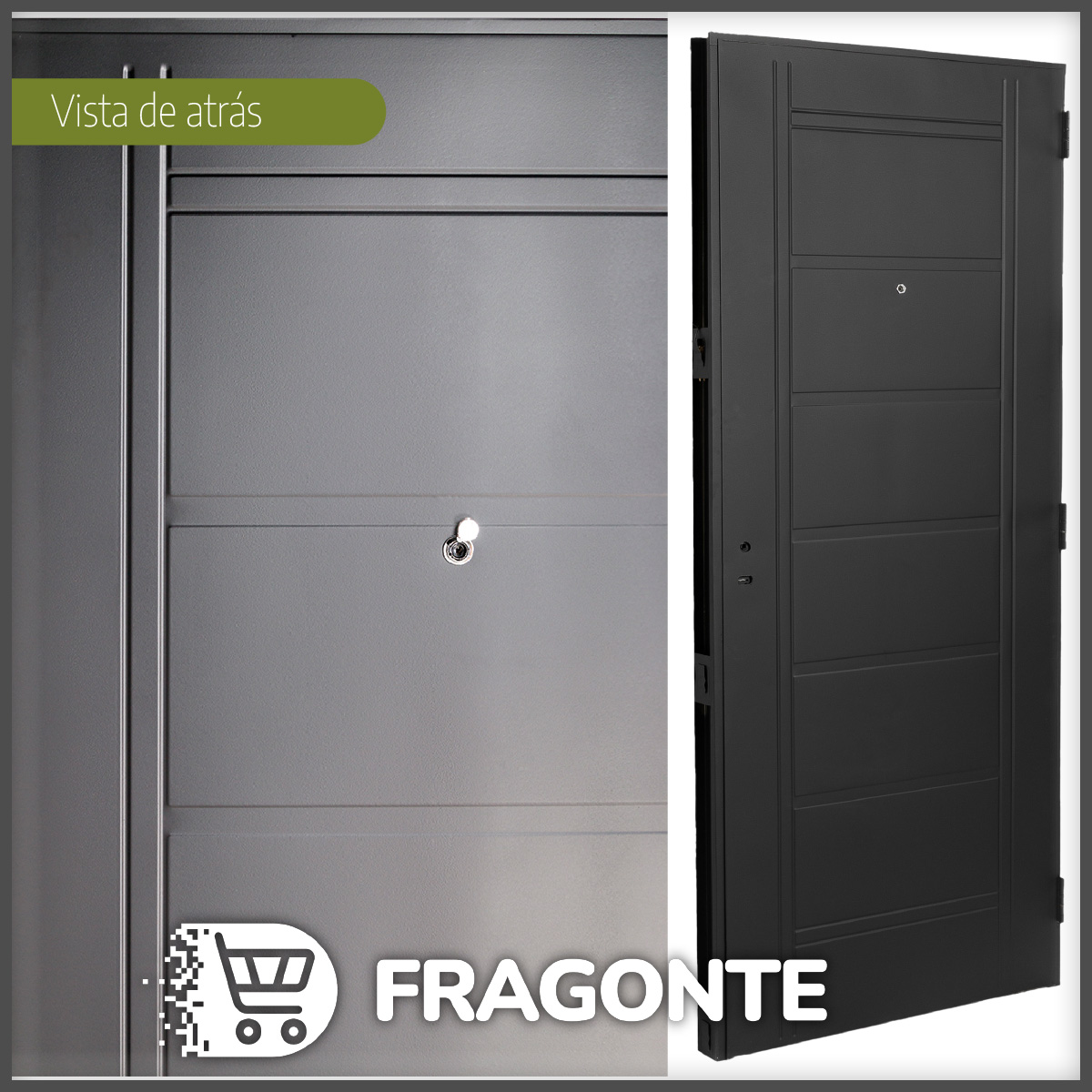 Puerta NEGRA 1110 IZQUIERDA Inyectada Con Manijon De Aluminio - Imagen 2