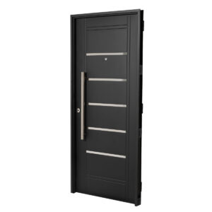 Puerta NEGRA 2410 DERECHA Inyectada 80 x 200 Apliques Y Barral 75cm