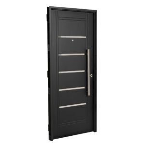 Puerta NEGRA 2410 IZQUIERDA Inyectada 80 x 200 Apliques Y Barral 75cm