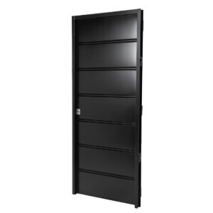 Puerta NEGRA 6010 DERECHA Ciega Chapa Simple 80X200