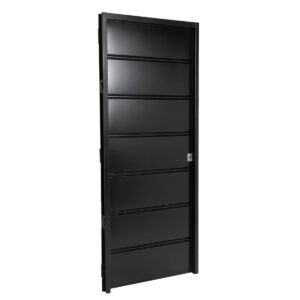 Puerta NEGRA 6010 IZQUIERDA Ciega Chapa Simple 80X200