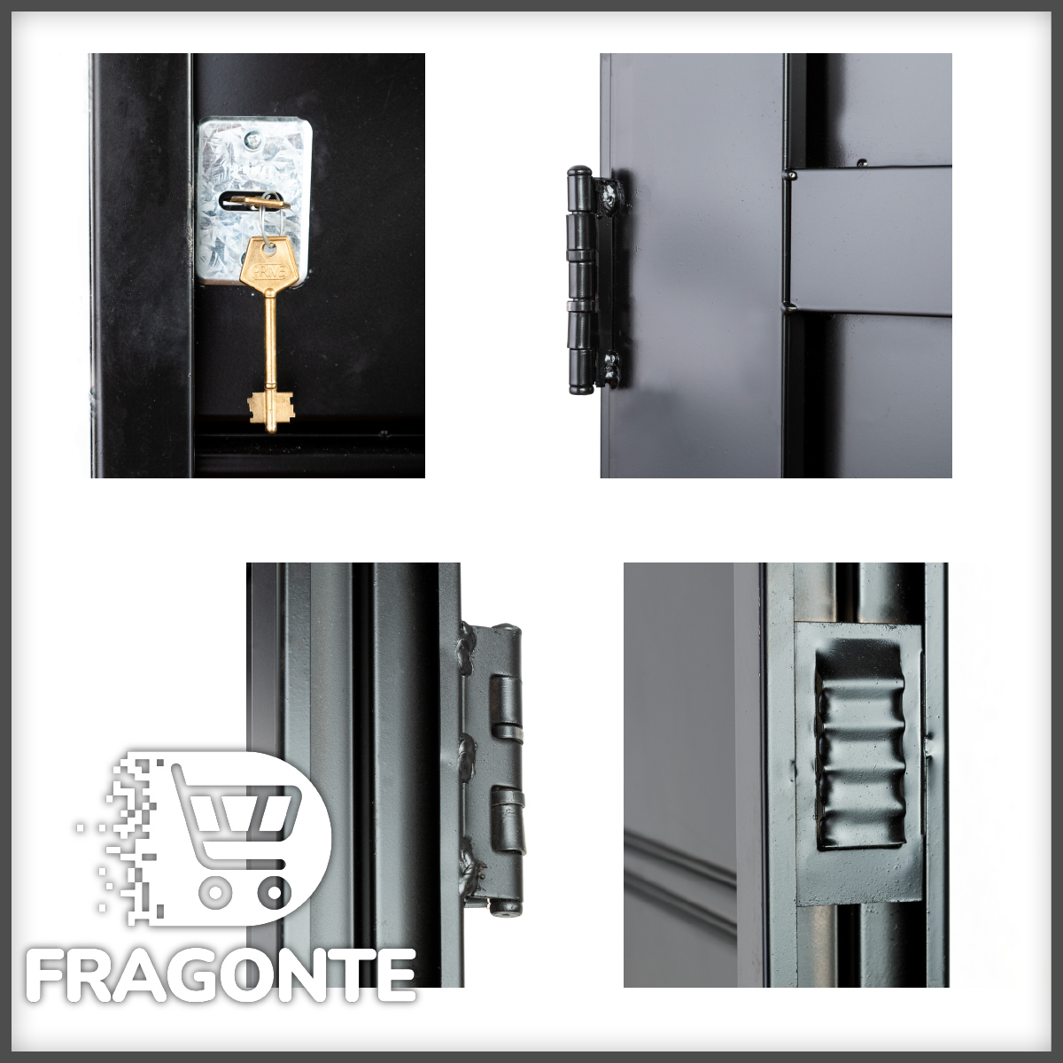 Puerta NEGRA 6410 DERECHA Ciega Chapa Simple barral REDONDO 75 cm - Imagen 3