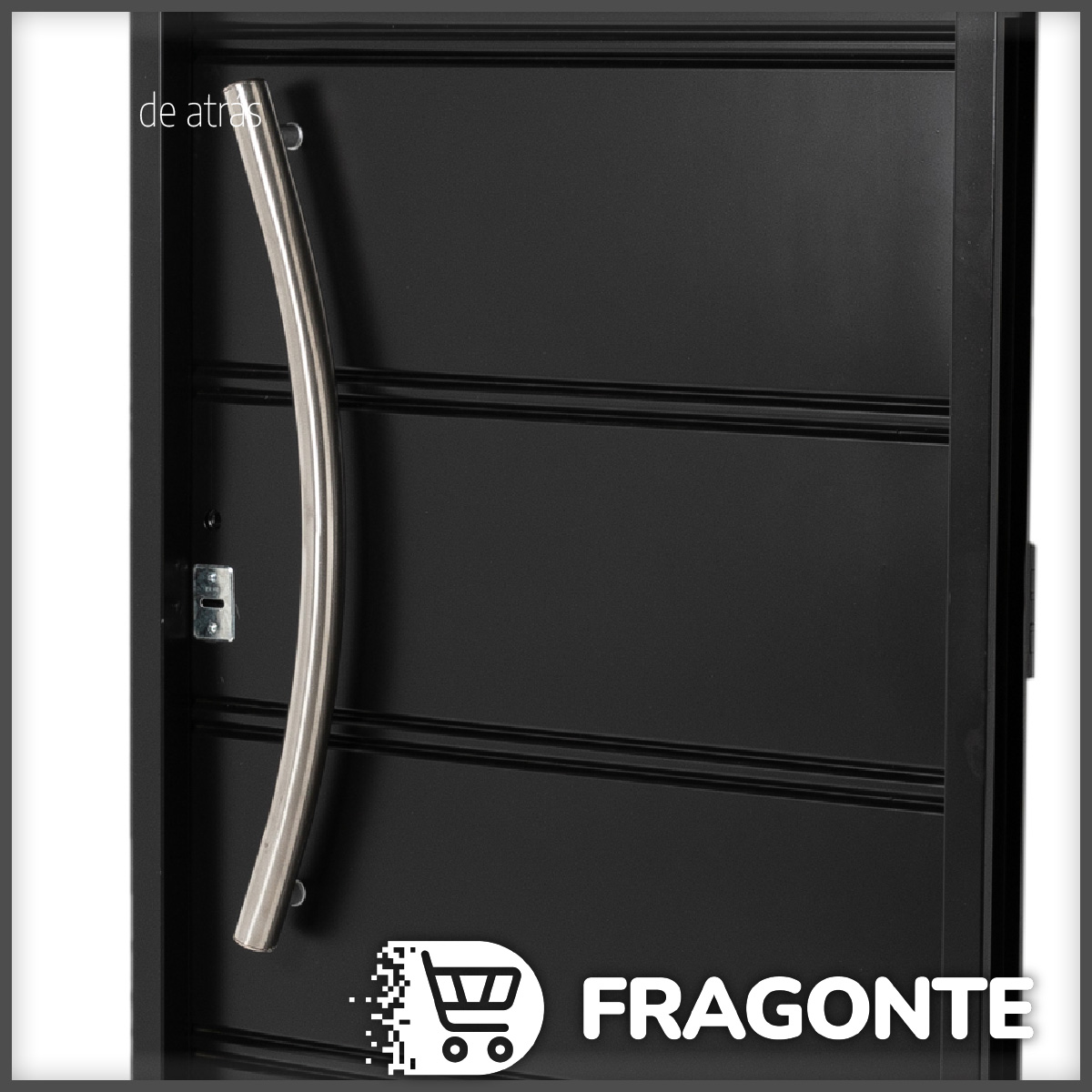 Puerta NEGRA 6510 DERECHA Ciega Chapa Simple barral CURVO 75 cm - Imagen 3