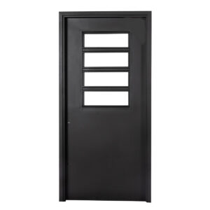 Puerta NEGRA 8030 DERECHA Media Reja 2 Cerraduras Super Pesada