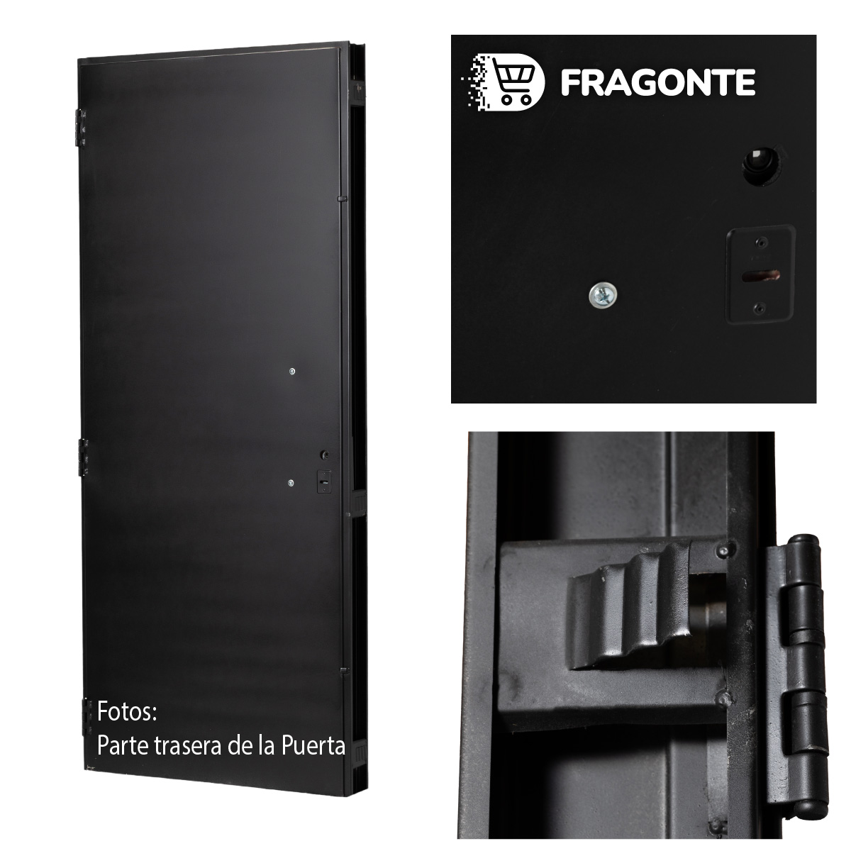 Puerta NEGRA 9010 DERECHA CHAPA 18 70 X 2 Ciega SIN HERRAJES - Imagen 2