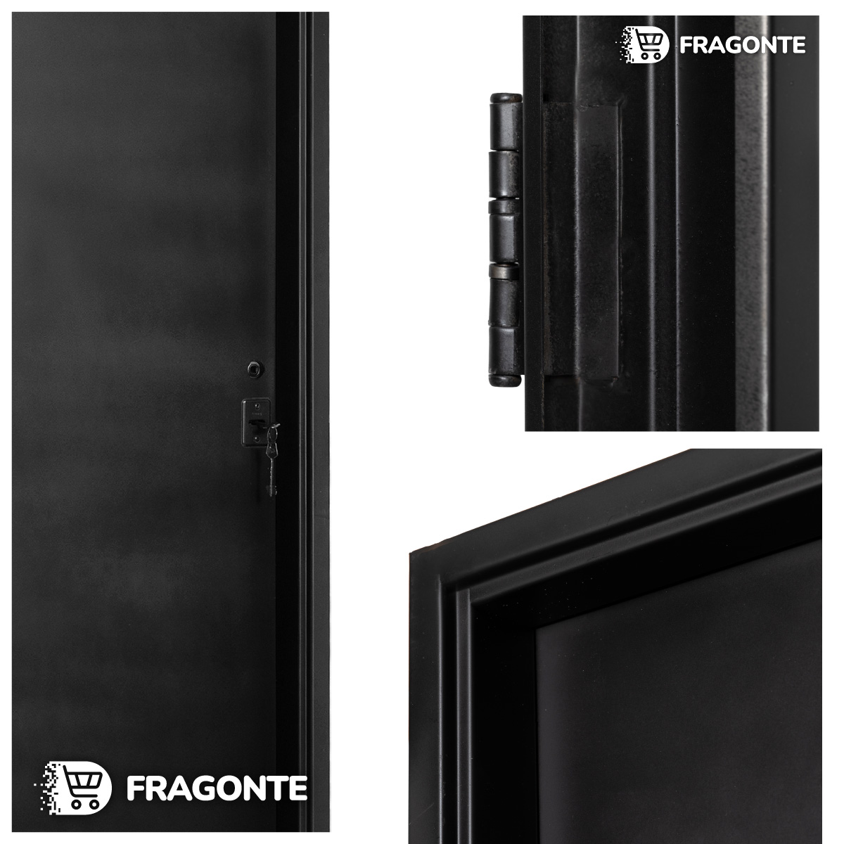 Puerta NEGRA 9010 IZQUIERDA CHAPA 18 70 X 2 Ciega SIN HERRAJES - Imagen 3