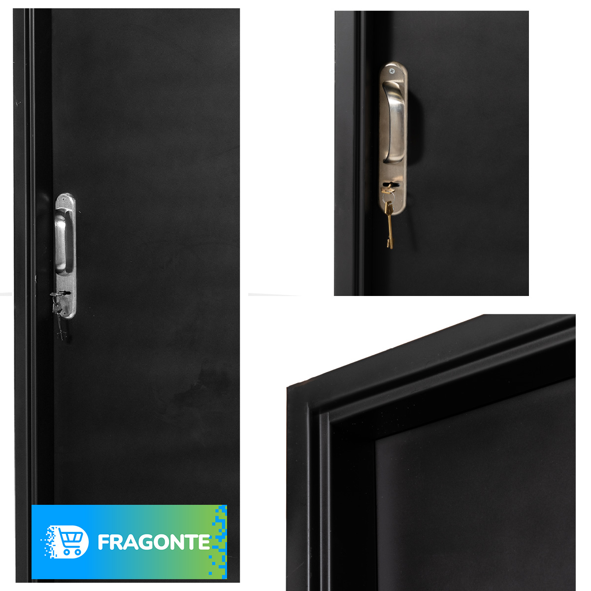 Puerta NEGRA 9110 DERECHA CHAPA 18 70 X 2 Ciega Con Manijon - Imagen 3