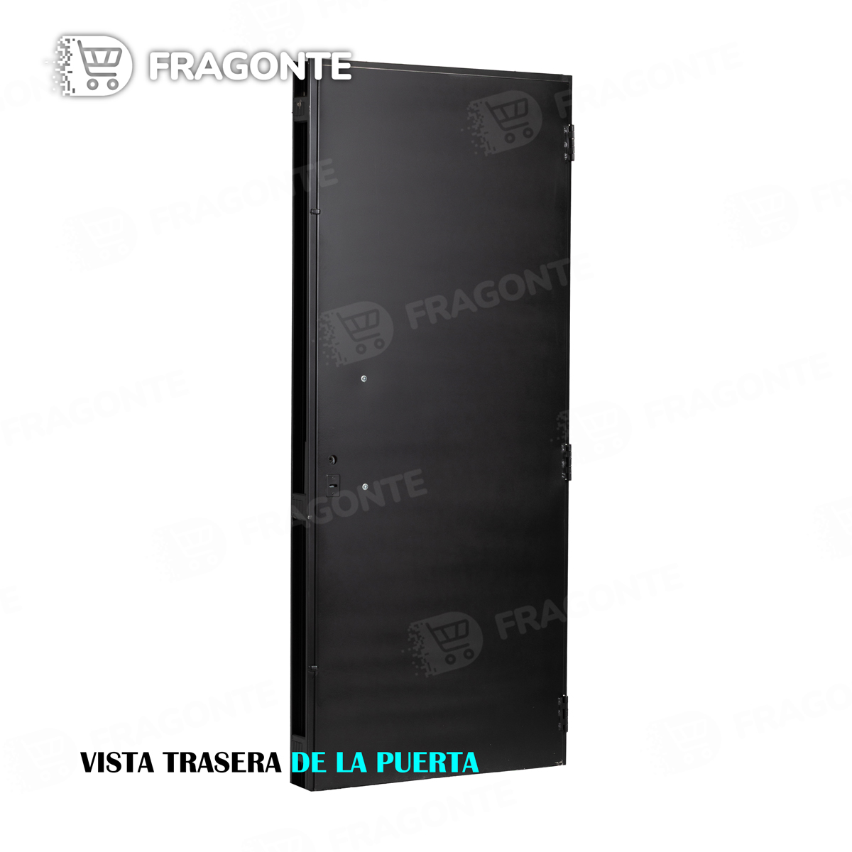 Puerta NEGRA 9110 IZQUIERDA CHAPA 18 70 X 2 Ciega Con Manijon - Imagen 2
