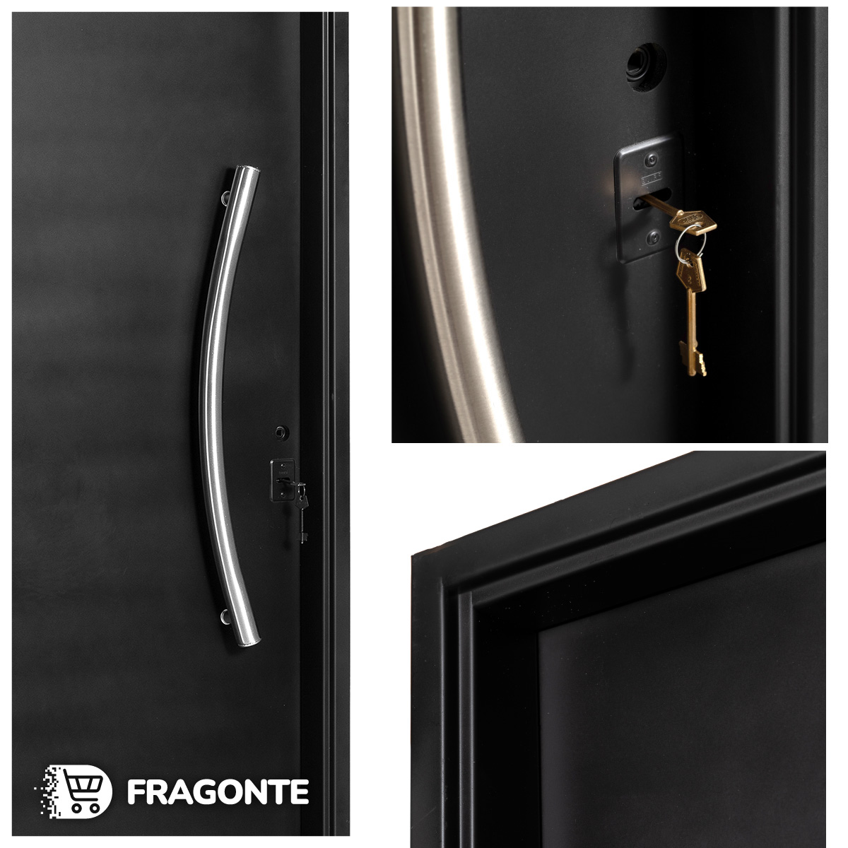Puerta NEGRA 9510 IZQUIERDA CHAPA 18 70 X 2 Ciega Barral CURVO - Imagen 3